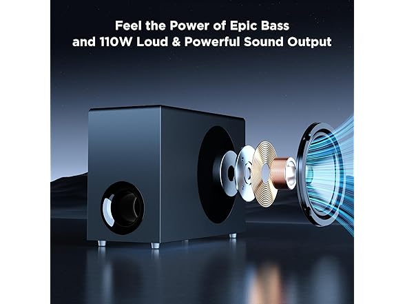 vibeadio Sound Bar for TV with Subwoofer