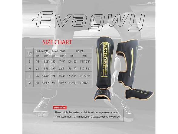 Evagwy MMA Martial Arts Shin Guards (L)