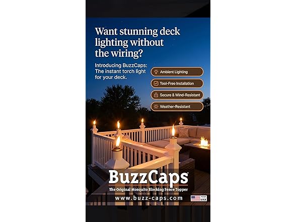 BuzzCaps Deck & Patio Torch Post Cap (Your Choice)