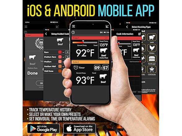 NutriChef WiFi Grill Meat Thermometer