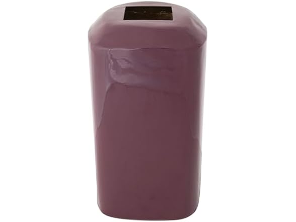 Creative Co-Op Square Enameled Metal Vase, Burgundy Finish