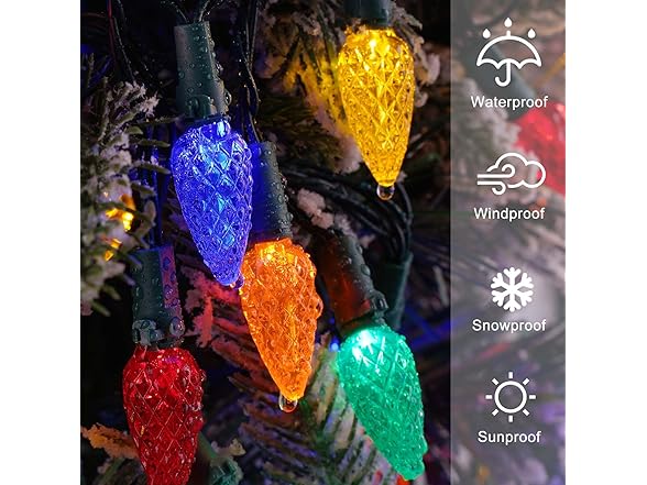 Brightever C6 Christmas Lights, 70FT