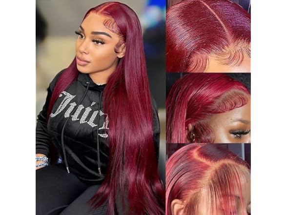 Burgundy Lace Front Wigs Human Hair