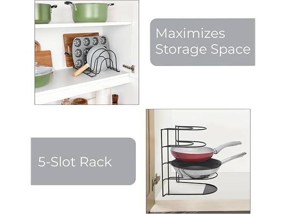 Smart Design 5-Tier Pan Organizer w/ Screws & Adhesive Included - Gallery 5