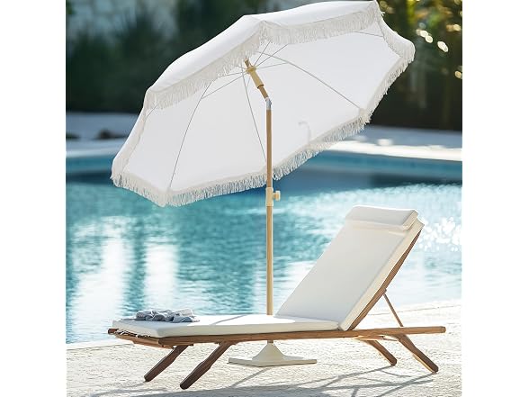 6.5FT Boho Patio Umberlla Cream