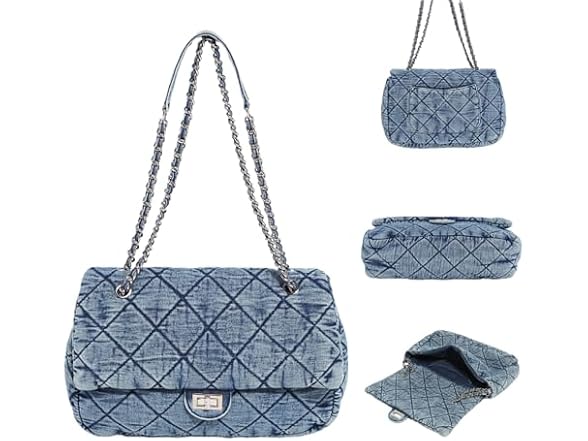VEWWA Quilted Denim Tote Bag