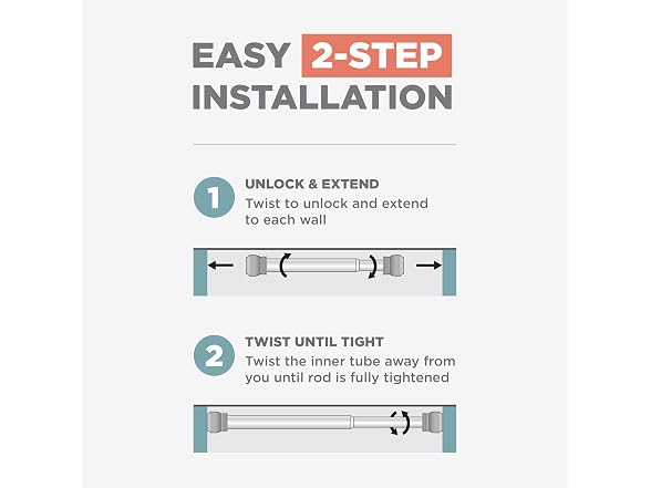 Zenna Home Tension Shower Curtain Rod