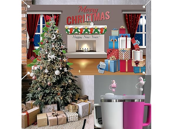 Aiyoushang 6pcs Red Christmas Toppers