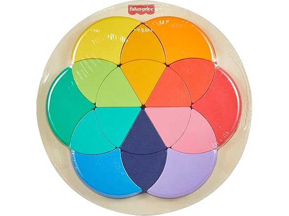 Fisher-Price Wood Preschool Toy Color Wheel Puzzle