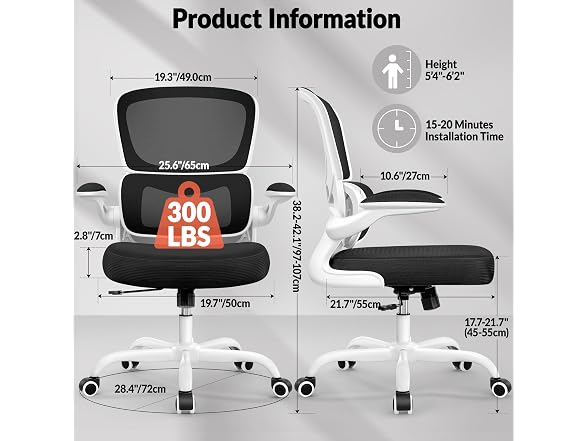 Bestfair W0893 2202 Office Chair White (Open Box) - Gallery 2