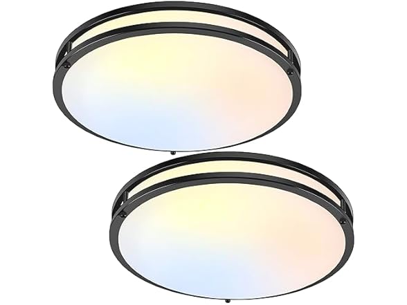 TOBUSA 2 Pack 50W LED Ceiling Lights Matte Black