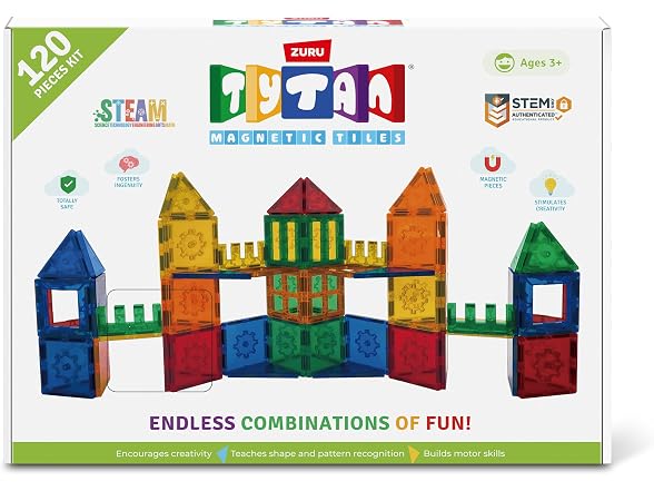 Tytan Magnetic Tiles 120-Piece Building Set by ZURU