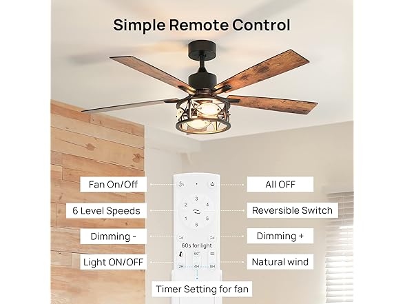 Consciot Ceiling Fan With Lights, 52 Inc