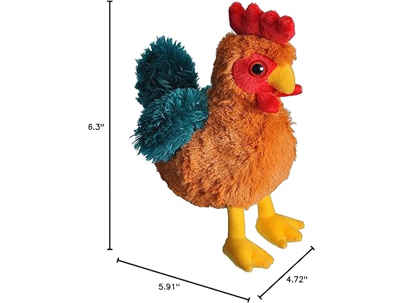 Wild Republic Rooster,  Hug’Ems 7" Plush Toy