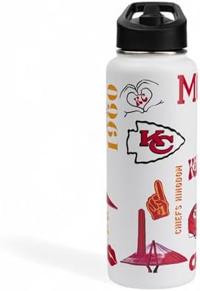 The Memory Company Officially Licensed NFL 34oz Water Bottle - Premium Stainless Steel Double-Wall Insulated, Leakproof Design