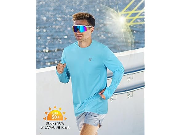 Mens UPF 50+ Rash Guard Swim Shirts
