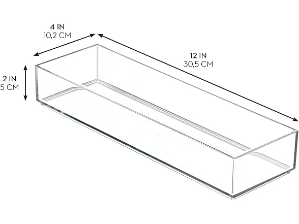 iDesign Plastic Drawer Organizer Tray, Set of 6, Clear