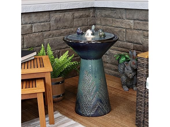 Sunnydaze Gathering Birds 28" Ceramic Fountain