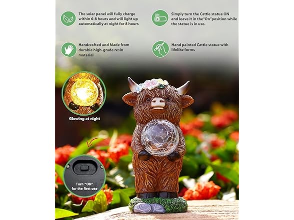 Outdoor Highland Cow Yard Statue 2-Pack