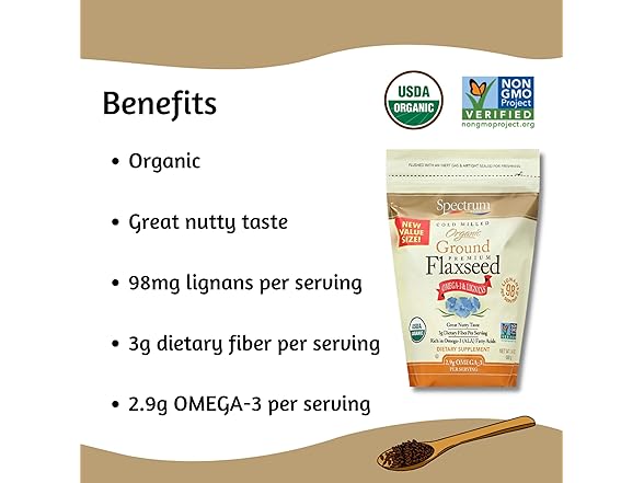 Spectrum Essentials Organic Ground Flaxseed