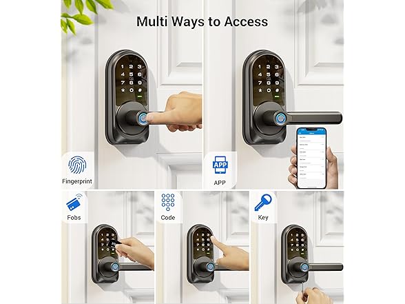 Veise RZ09 Smart Lock, 7-in-1 Keyless Entry