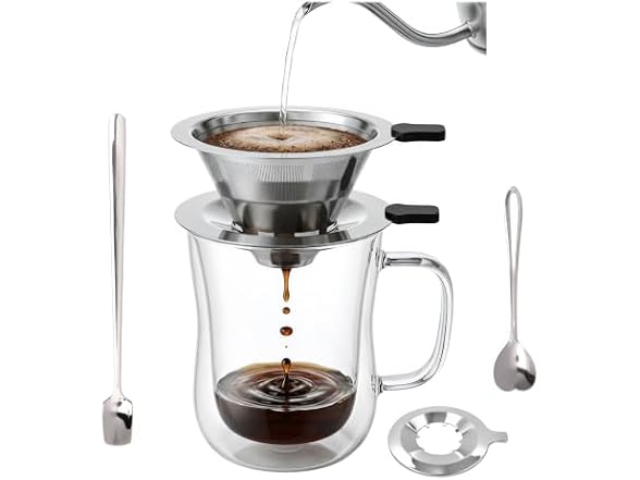 LSKJSLZ 2-in-1 Pour Over Coffee Maker