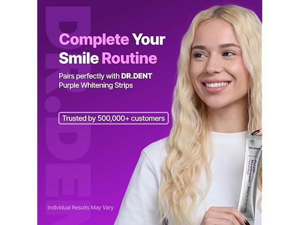 DR.DENT Purple Mouthwash for Teeth Whitening