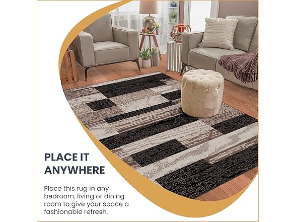 Superior Jute Backed Geometric Indoor Area Rug