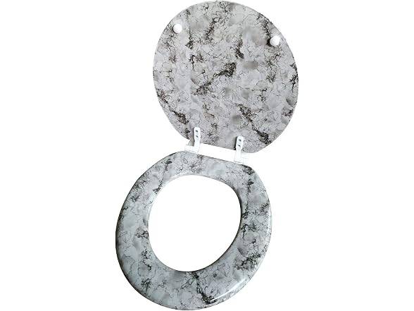 American Dream 17" Marbleized Wood Toilet Seat