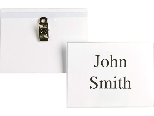 Business Source Name Badge Holder, Clear (01379)