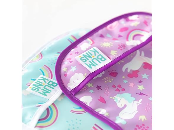 Bumkins Bibs, 3-9 M, Unicorns & Rainbows