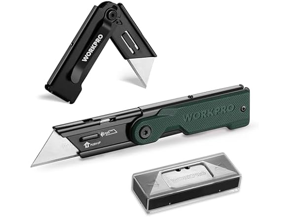 WORKPRO Folding Utility Knife Green