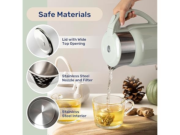 YSSOA Electric Kettle, 1.8 Liter 1100W