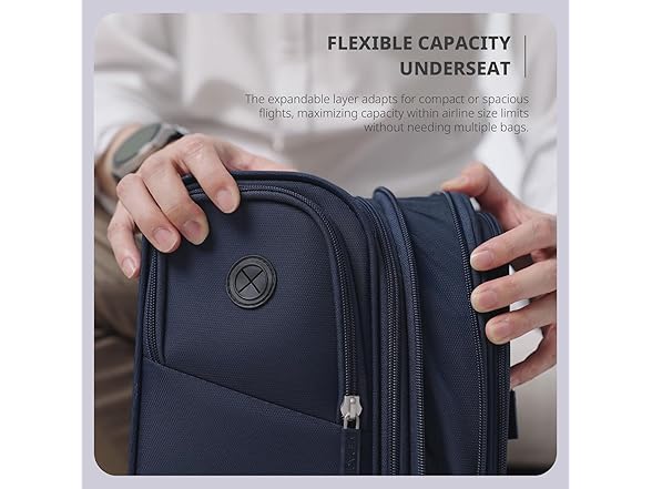 Verage 16 inch Underseat Carry On Luggage with Wheels, Navy 