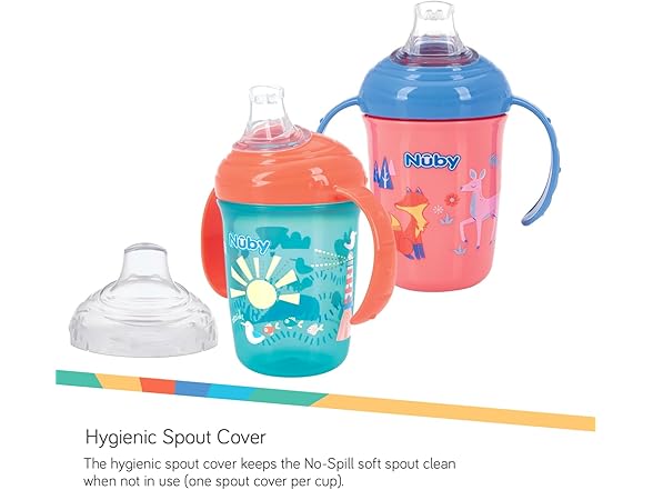 Nuby No-Spill Two Handle Baby’s First Cup,2PK