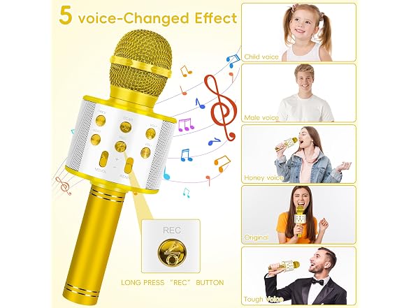 KIDWILL Karaoke Mic Gold