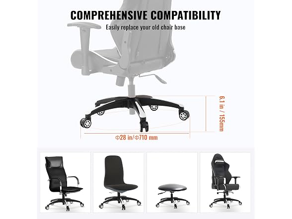 VEVOR Office Chair Base Replacement, 28"