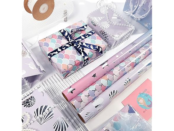 6 Roll Birthday Gift Wrap for Kids