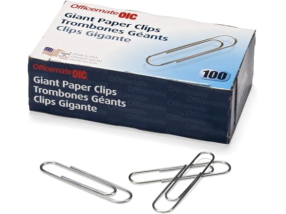 Officemate No.1 Smooth Paper Clips, 6 Boxes
