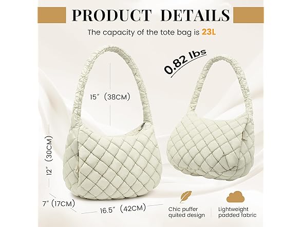 Large Puffer Bag | Quilted