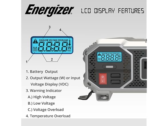 Energizer 1100 Watts Power Inverter Modi