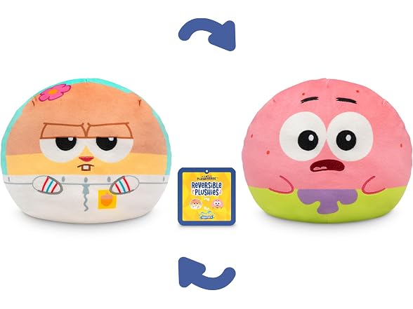 TeeTurtle Reversible Spongebob Sandy & Patrick 6 Inch