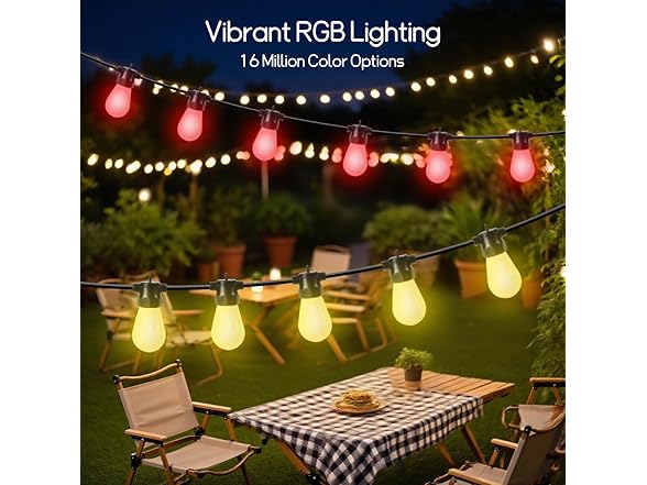 100ft Outdoor String Lights | RGBW | Remote