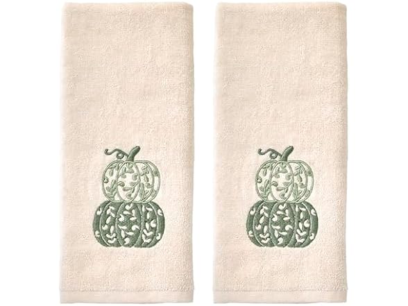 SKL Home Fall/Thanksgiving Scroll Pumpkin Hand Towel Set-2pc
