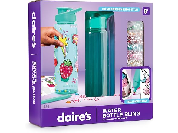 Claires Water Bottle Bling Decorating Set