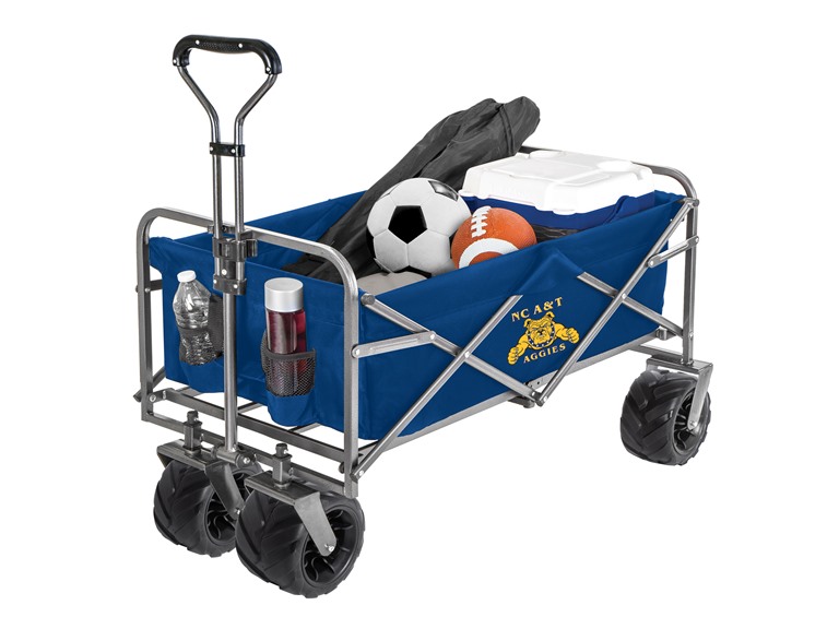 Smart Design Collegiate Heavy-Duty Utility Collapsible Wagon Beach Cart 20.15 x 35.5 x 22.5 Officially Licensed Logo