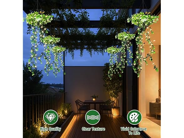 KagoLing Solar Lanterns Hanging Fake Plants