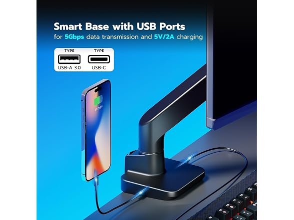 ARES WING 17" to 49" Ultrawide Monitor Arm with USB