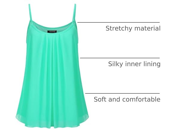 Ssoulm Women (L) Sleeveless Pleated Chiffon Top