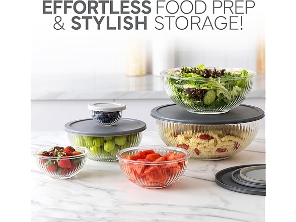 12Pc Glass Mixing Bowl Set